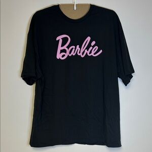 Barbie Black Tee with Pink Logo